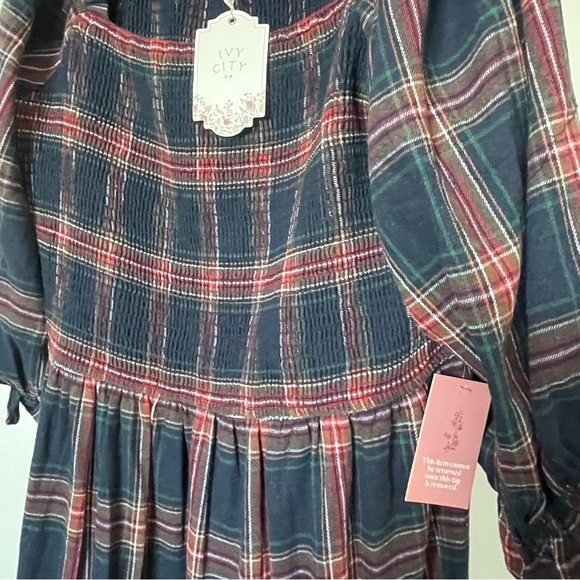 Ivy City Co. Madeline Plaid Midi Dress Size 2XL NWT - Picture 4 of 9